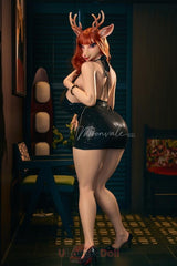 Cerina-1 170 cm G-Körbchen Moonvale Silikon Sika-Hirschkuh Furry Sex Puppen mit ROS und Durchstechbare Brustwarzen