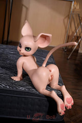 Cream Mouse SZ17-Kopf Dolls Castle Silikon Furry Lovedolls Optional mit Ganzkörper-Behaarungstechnologie erhältlich