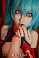 ?glantine - 158cm-C C-Cup Nr.542 Kopf Silikon Liebespuppen Orange In Sex Doll Orange in SD811101