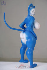 Loxley B-Körbchen Dolls Castle Silikon Anthro Blau-weißer Fuchs Furry Sexdoll Mit Gel-Brüsten und verstellbarem Schwanzskelett