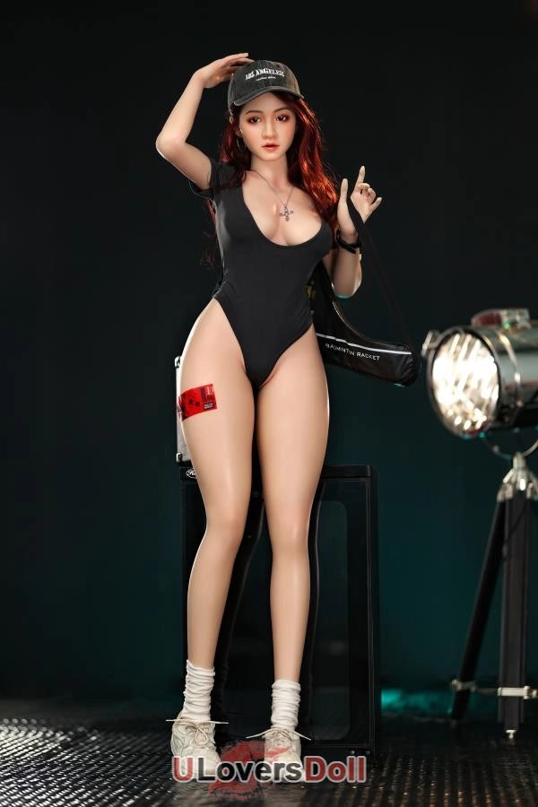 Aveline - 165cm F-Cup Nr.587 Kopf Silikon Liebespuppen Orange In Sex Doll Orange in SD812101