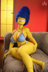 Marge Simpson 147 cm K-Körbchen Dolls Castle #SZ12-Kopf Silikon Anime Sex Puppe Mit Gel-Brüsten und Gel-Gesäß
