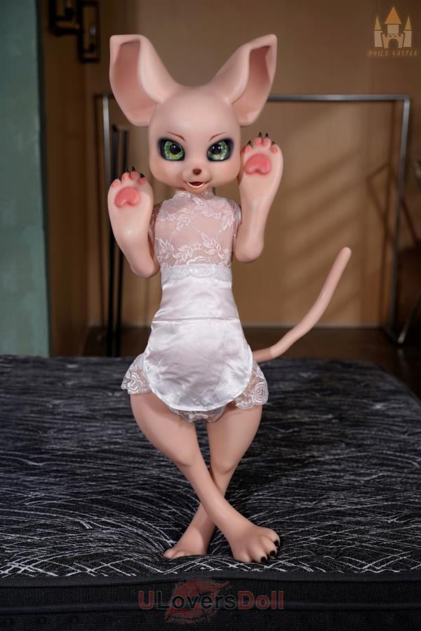 Cream Mouse SZ17-Kopf Dolls Castle Silikon Furry Lovedolls Optional mit Ganzkörper-Behaarungstechnologie erhältlich