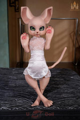 Cream Mouse SZ17-Kopf Dolls Castle Silikon Furry Lovedolls Optional mit Ganzkörper-Behaarungstechnologie erhältlich