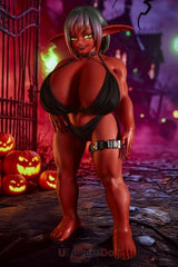 Zarga H-Körbchen Climax Si70 GB Halloween Thema Silikon Rote Goblin Sex Puppen Mit EVO-Skelett und Jelly-Brüsten