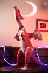 Drakaina 125 cm Dolls Castle Silikon Roter Drache Fantasy Sex Doll Mit zwei Flügeln und integriertem Schwanz