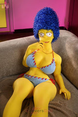 Marge Simpson 147 cm K-Körbchen Dolls Castle #SZ12-Kopf Silikon Anime Sex Puppe Mit Gel-Brüsten und Gel-Gesäß