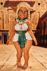 Kaela (Sonnengebräunt) A-Körbchen Climax Si70 AT großen Ohren Silikon Goblin puppe mit EVO-Skelett