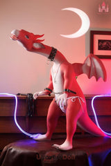 Drakaina 125 cm Dolls Castle Silikon Roter Drache Fantasy Sex Doll Mit zwei Flügeln und integriertem Schwanz