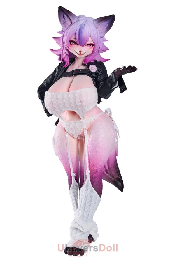 3.0 Vixen Voss MRL Silikon Lila Fuchsdame Furry Sexdoll Mit Metallskelett und passender Kleidung