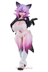 3.0 Vixen Voss MRL Silikon Lila Fuchsdame Furry Sexdoll Mit Metallskelett und passender Kleidung