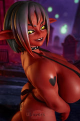 Zarga H-Körbchen Climax Si70 GB Halloween Thema Silikon Rote Goblin Sex Puppen Mit EVO-Skelett und Jelly-Brüsten