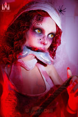 Ashraf 156 cm D-Körbchen Dolls Castle Vampirfrau Silikon Liebespuppe Mit EVO-Skelett