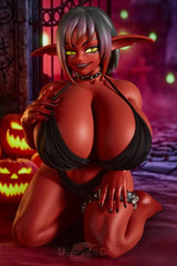 Zarga H-Körbchen Climax Si70 GB Halloween Thema Silikon Rote Goblin Sex Puppen Mit EVO-Skelett und Jelly-Brüsten