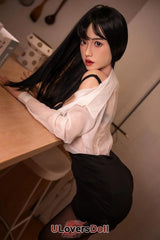 Perrine - 158cm-B C-Cup Nr.739 Kopf K¨¹nstliche Mundh?hle Silikon Liebespuppen Orange In Sex Doll Orange in SD844301