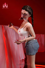 Zombiella 156 cm D-Körbchen Dolls Castle Vampir Silikon Sexin Doll Mit Gel-Brüsten und Gel-Gesäß