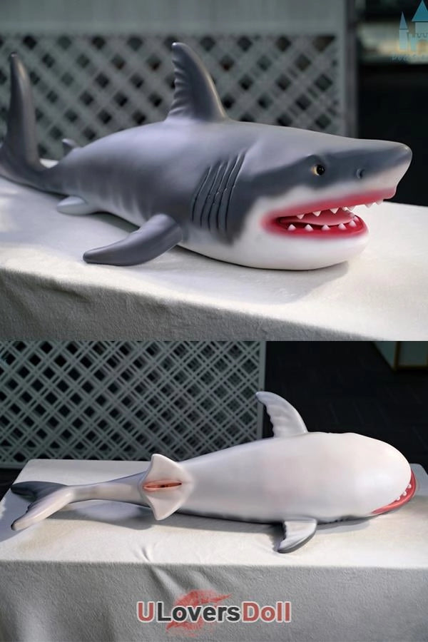 Baby Shark 110 cm Dolls Castle Weißer Hai Furry Love Doll Mit kostenloser abnehmbarer Zunge