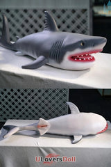 Baby Shark 110 cm Dolls Castle Weißer Hai Furry Love Doll Mit kostenloser abnehmbarer Zunge
